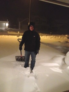 Shoveling in the dark is not the most fun a person can have.